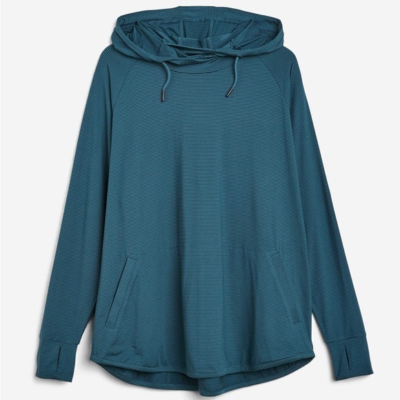 We Wander Tops - Teal Hooded Pullover with Pockets